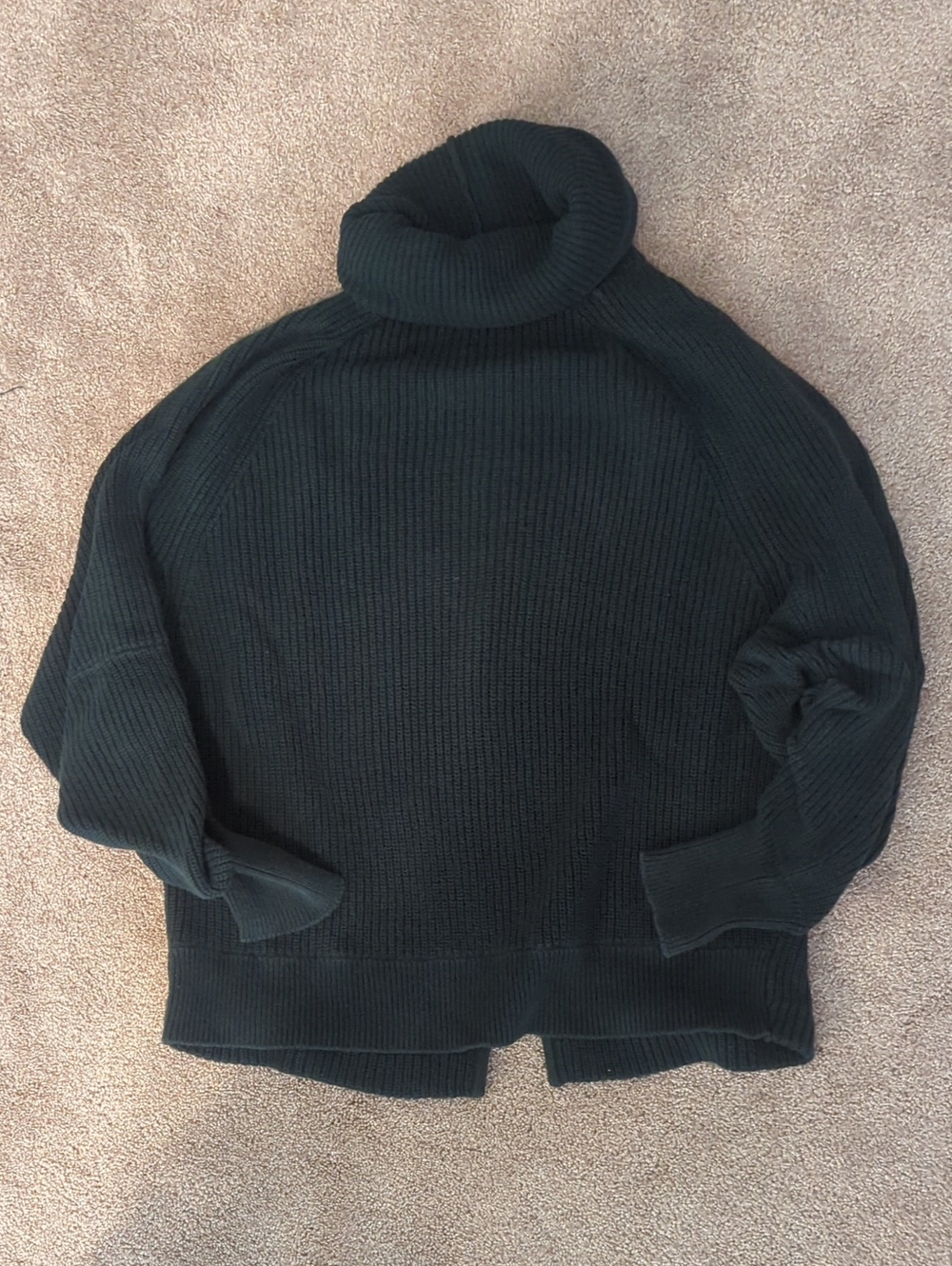CAbi Women's Forest Green Turtleneck Ribbed Sweater S #3532